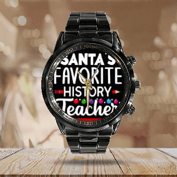 Discover Santa s favorite History Teacher School Christmas Calendar Steel Band Watch
