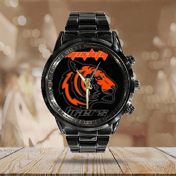 Discover Tiger head- Mighty Tigers Calendar Steel Band Watch