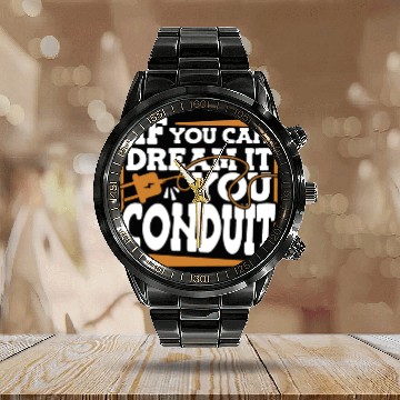 Discover If You Can Dream It You Conduit Wiremen Worker Calendar Steel Band Watch
