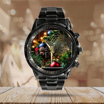 Discover Spider web tree Calendar Steel Band Watch