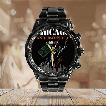 Discover Chicago andersonville clarkstreet Calendar Steel Band Watch