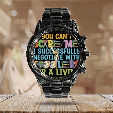 Discover Daycare Teacher Funny Calendar Steel Band Watch