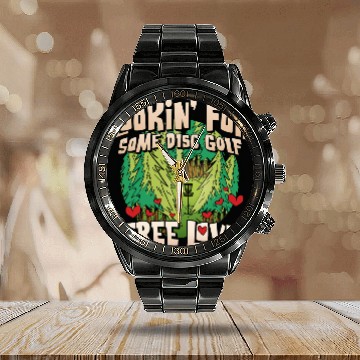 Discover Looking For Some Disc Golf Tree Love For Men Women Calendar Steel Band Watch