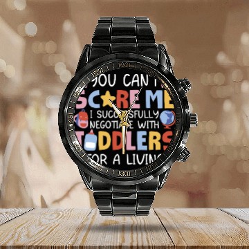 Discover Daycare Teacher Calendar Steel Band Watch