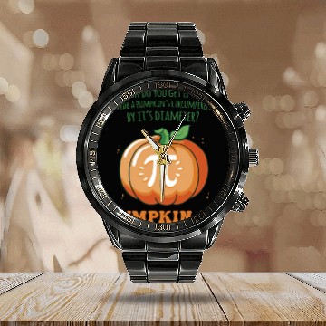 Discover Pumpkin Pie Pi Math Teacher Haloween Thanksgiving Calendar Steel Band Watch