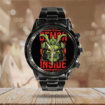 Discover Demon Samurai Calendar Steel Band Watch