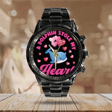 Discover Dolphin Valentines Day A Dolphin Calendar Steel Band Watch