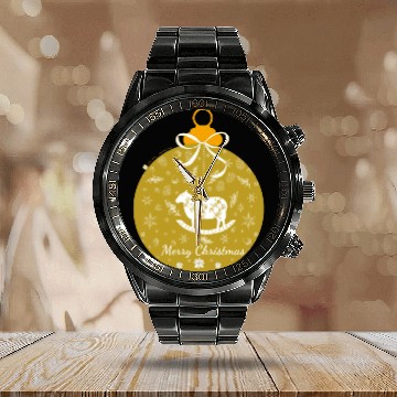 Discover Golden Lamb Christmas Ornament Calendar Steel Band Watch