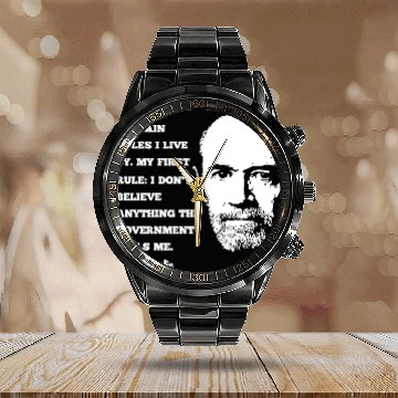 Discover George Carlin Comedy Legend Calendar Steel Band Watch