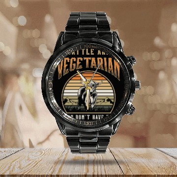 Discover Cattle Farming Cattle Are Vegetarian Dairy Farmer Calendar Steel Band Watch