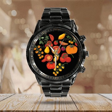 Discover Vegetable Gardener Gardening Tomato Calendar Steel Band Watch