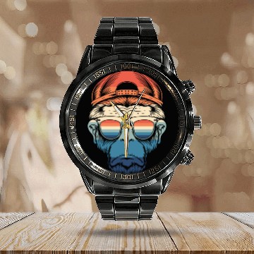 Discover Cheeky Chic: Monkey Face Apparel Calendar Steel Band Watch