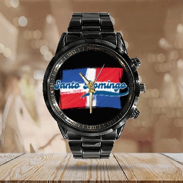 Discover Dominican Cities: Santo Domingo Calendar Steel Band Watch