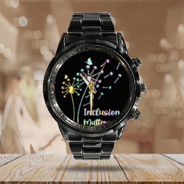 Discover Inclusion Matters Special Education Sped Teacher Calendar Steel Band Watch
