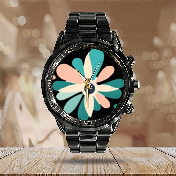Discover Colorful Sunflower Calendar Steel Band Watch