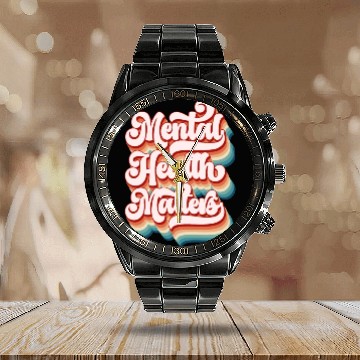 Discover Mental Health Matters Calendar Steel Band Watch