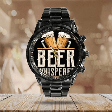 Discover Beer Whisperer Homebrew Brewer Craft Beer Calendar Steel Band Watch