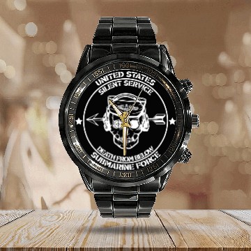 Discover Us Submarine Force Death From Below Silent Service Calendar Steel Band Watch