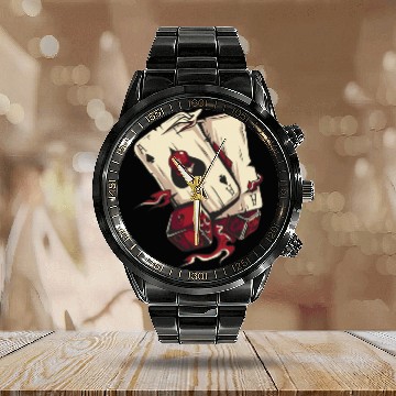 Discover Playing Card Sunshine On Men’s Organic Calendar Steel Band Watch