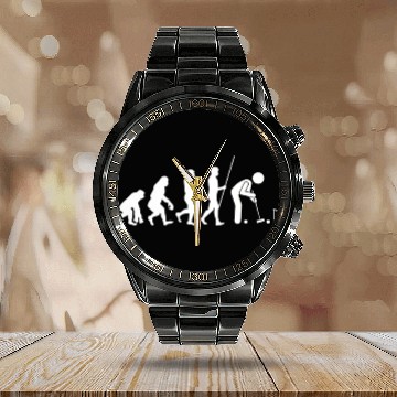 Discover Lawn Game - Golf Croquet Player Calendar Steel Band Watch