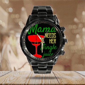 Discover Mom Jingle Juice Wine Gift Christmas Calendar Steel Band Watch