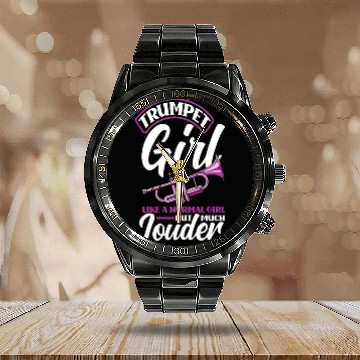 Discover Trumpet Girl Funny Trumpet Player Gift Calendar Steel Band Watch
