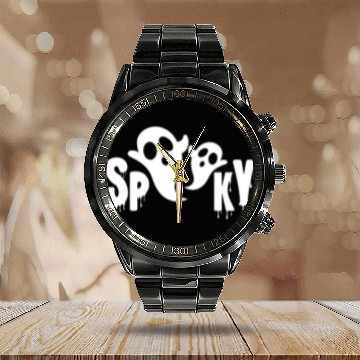 Discover Spooky Halloween Calendar Steel Band Watch