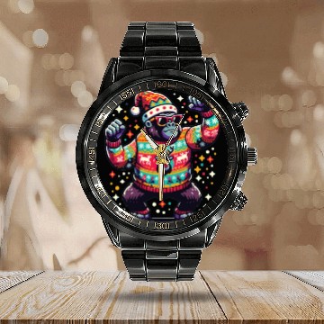 Discover Gorilla With Sunglasses Calendar Steel Band Watch