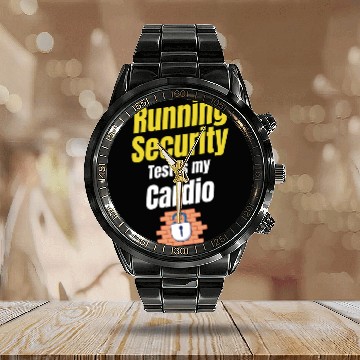 Discover Running Security Test Is My Cardio Funny Cyber Calendar Steel Band Watch