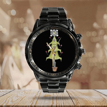 Discover Sci-Fi Alien Robot Christmas Tree Calendar Steel Band Watch