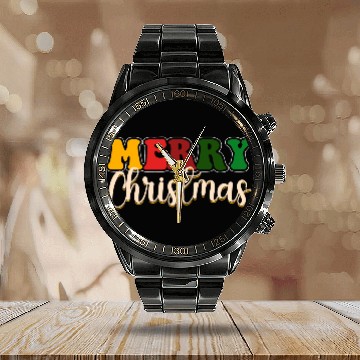 Discover Merry Christmas, Santa Claus, Xmas Season Blessed Calendar Steel Band Watch