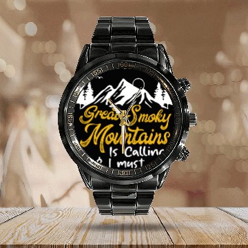 Discover Great Smoky Mountains Is Calling Calendar Steel Band Watch