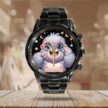 Discover Gorilla With Sunglasses Calendar Steel Band Watch