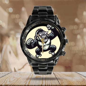 Discover Gorilla With Sunglasses Calendar Steel Band Watch