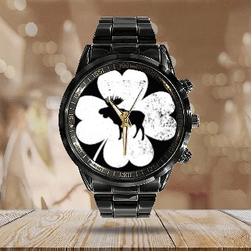 Discover Shamrock Saint Patricks Day Calendar Steel Band Watch