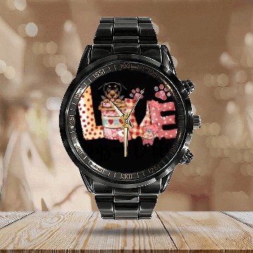 Discover Daschund Coffee Lover Dog Mom Valentines Day Calendar Steel Band Watch