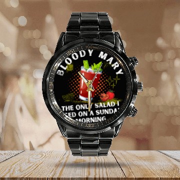 Discover Bloody Mary Cocktail Longdrink Calendar Steel Band Watch