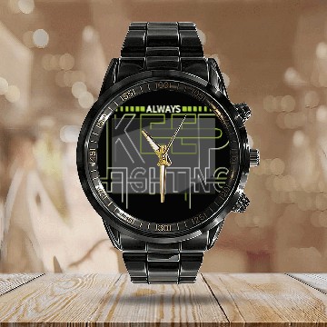 Discover Neon Outline Inspirational Quote Calendar Steel Band Watch