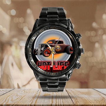 Discover Hot Life Hot Rod Car Calendar Steel Band Watch