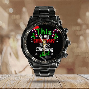 Discover This is my Christmas Rock Climbing Calendar Steel Band Watch