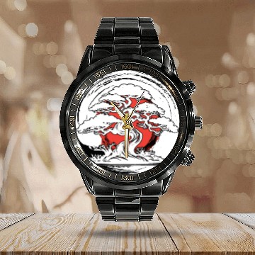 Discover Bonsai Tree In Japanese Zen Buddhist Enso Circle T Calendar Steel Band Watch