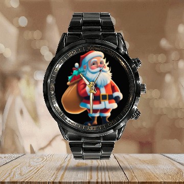 Discover Santa Claus is coming Calendar Steel Band Watch