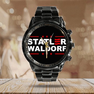 Discover Statler and Waldorf Calendar Steel Band Watch