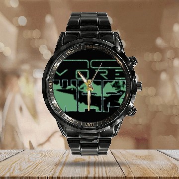 Discover Peace, No more war, Vintage military aircraft Calendar Steel Band Watch