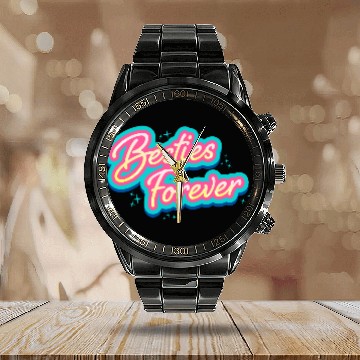 Discover Besties Forever Calendar Steel Band Watch