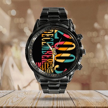 Discover December 2003 Anniversary December 2003 December Calendar Steel Band Watch