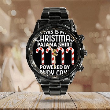 Discover This is My Christmas Pajama Calendar Steel Band Watch Candy Canes