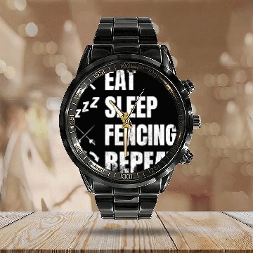 Discover Fencing Daily Routine Calendar Steel Band Watch