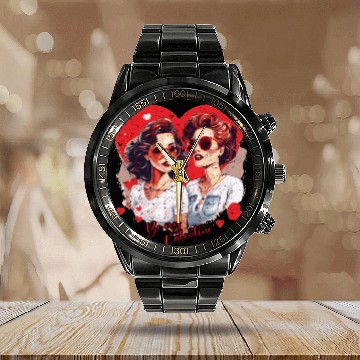 Discover Valentines Day Outfit For Her And Her in love Calendar Steel Band Watch