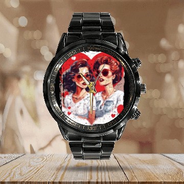 Discover Valentines Day Outfit For Her And Her in love Calendar Steel Band Watch
